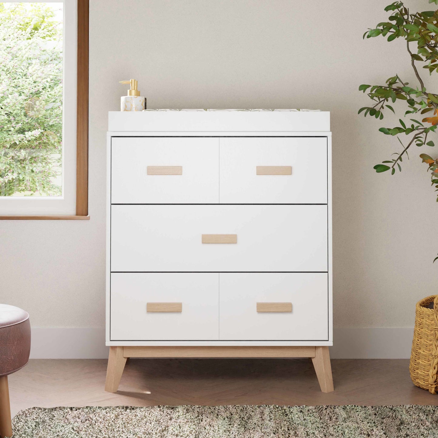 BABYLETTO SCOOT 3-DRAWER CHANGER DRESSER WITH REMOVABLE CHANGING TRAY