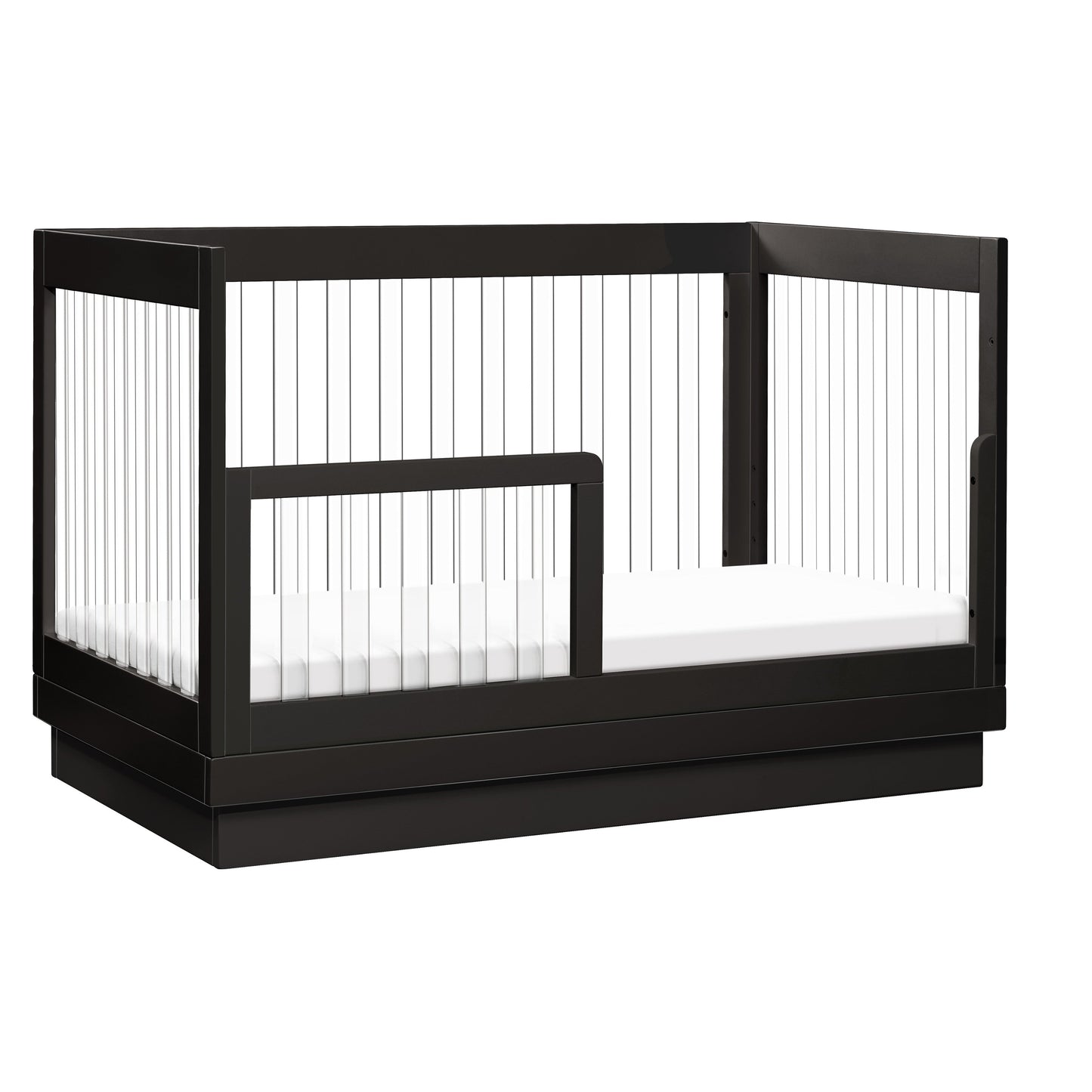 BABYLETTO HARLOW ACRYLIC 3-IN-1 CONVERTIBLE CRIB WITH TODDLER BED CONVERSION KIT