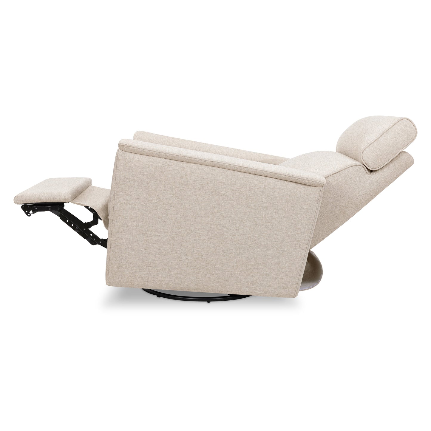 Willa Power Glider Recliner w/ adj. headrest & USB in Performance Grey Eco-Weave w/Light Wood Base