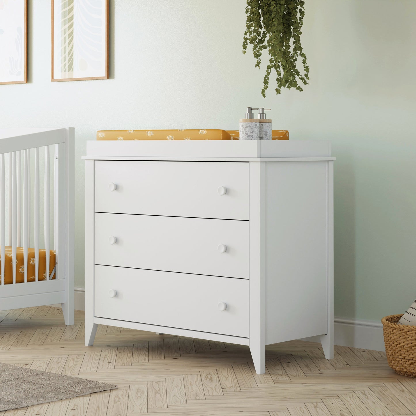 BABYLETTO SPROUT 3-DRAWER CHANGER DRESSER WITH REMOVABLE CHANGING TRAY