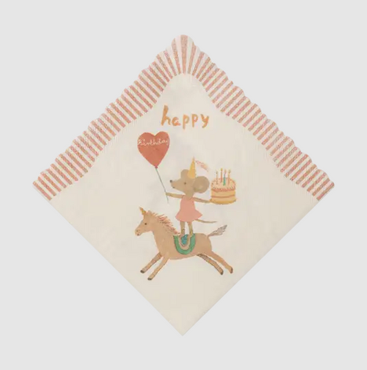 NAPKIN, HAPPY BIRTHDAY - UNICORN