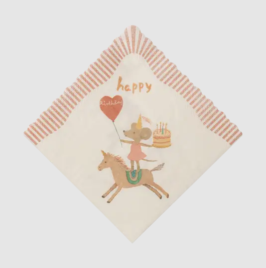 NAPKIN, HAPPY BIRTHDAY - UNICORN