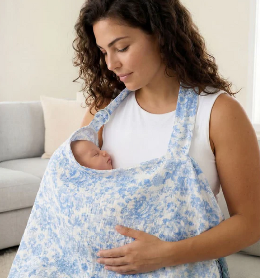 ITZY BREASTFEEDING COVER- BLUE TOILE