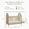 Alouette 3-in-1 Convertible Spindle Crib in Washed Pine