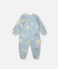DEUX PAR DEUX ORGANIC COTTON JERSEY ONE-PIECE PYJAMA PRINTED TURTLES