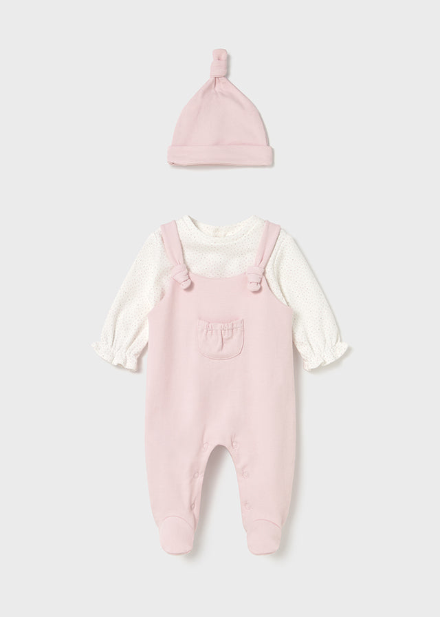 MAYORAL ONE PIECE WITH HAT PINK