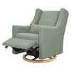Kiwi Glider Recliner w/ Electronic Control and USB in Ivory Boucle w/Gold Base
