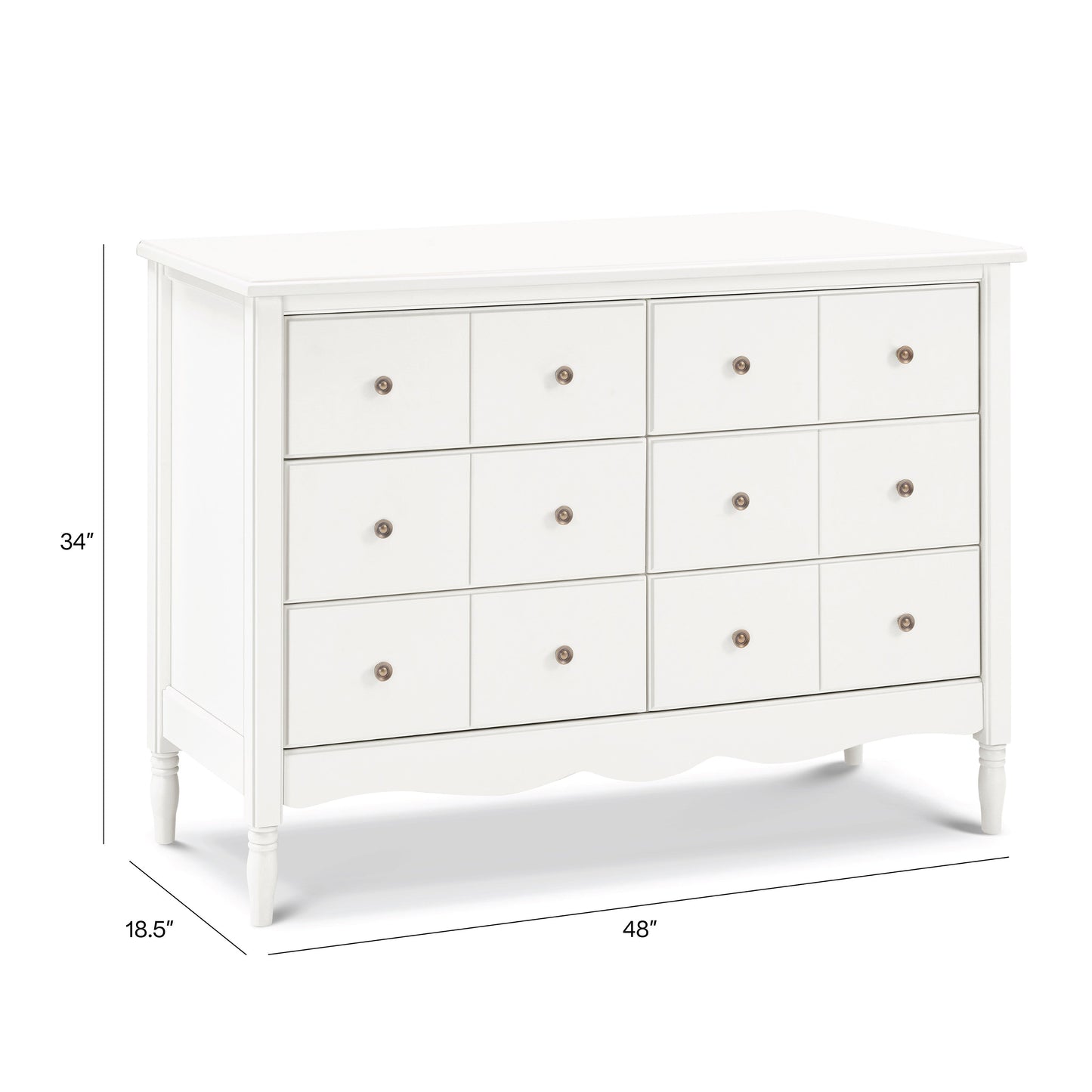 Liberty 6-Drawer Assembled Dresser in Warm White
