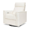 Willa Power Glider Recliner w/ adj. headrest & USB in Performance Grey Eco-Weave w/Light Wood Base