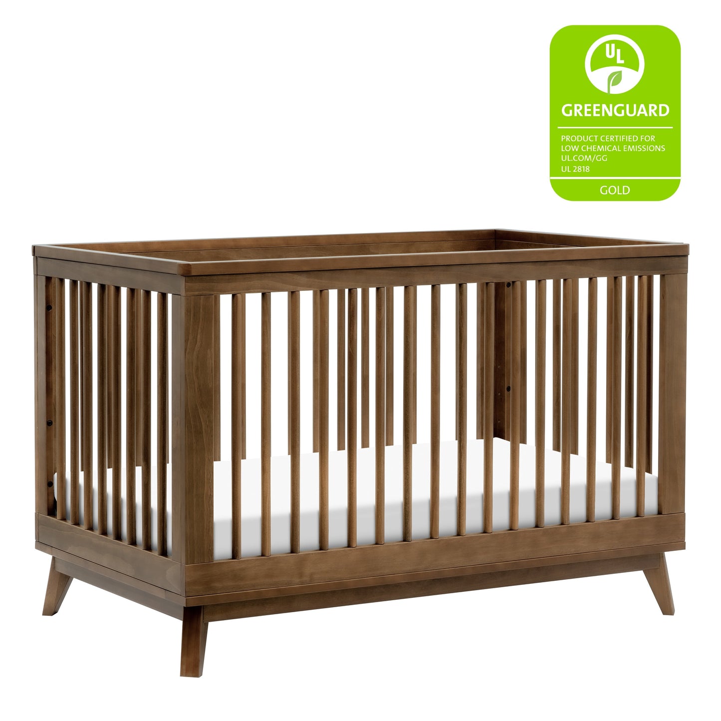 Scoot 3-in-1 Convertible Crib w/ToddlerBedConversion Kit in White/WashedNatural