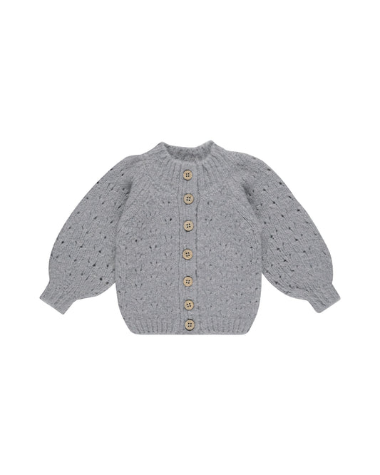 RYLEE AND CRU TULIP CARDIGAN DUSTY BLUE