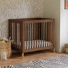 Gelato 4-in-1 Convertible Mini Crib and Twin bed in Natural Walnut Finish with Gold Feet