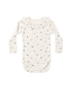 RYLEE & CRU RUFFLE COLLAR BODYSUIT NATURAL DITSY