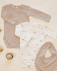 QUINCY MAE JERSEY BODYSUIT, 2 PACK BUNNIES, ALMOND STRIPE