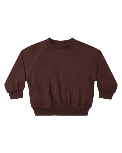 QUINCY MAE POCKET SWEATSHIRT BLACK CHERRY