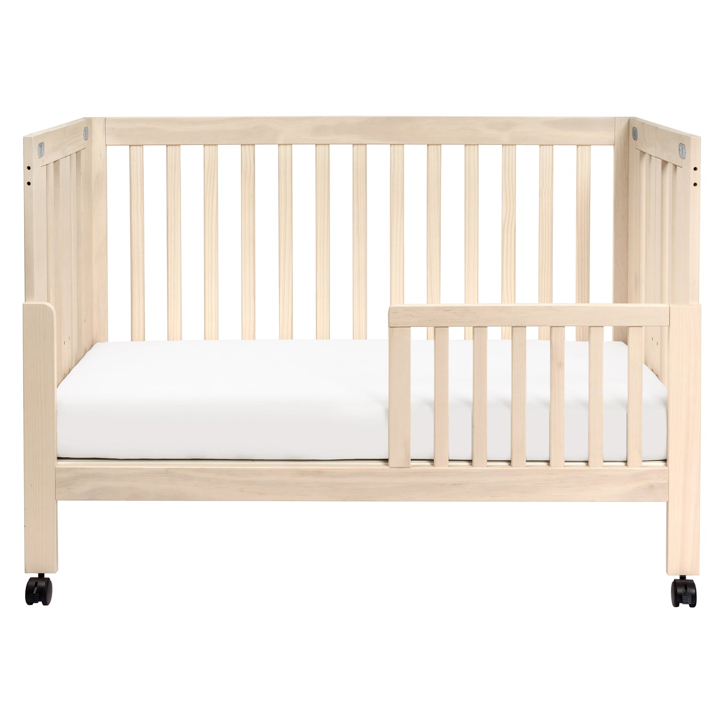 Maki Full-Size Folding Crib w/ Toddler Bed Conversion Kit in Honey