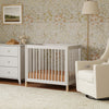Gelato 4-in-1 Convertible Mini Crib and Twin bed in Natural Walnut Finish with Gold Feet