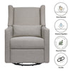 Kiwi Glider Recliner w/ Electronic Control and USB in Ivory Boucle w/Gold Base