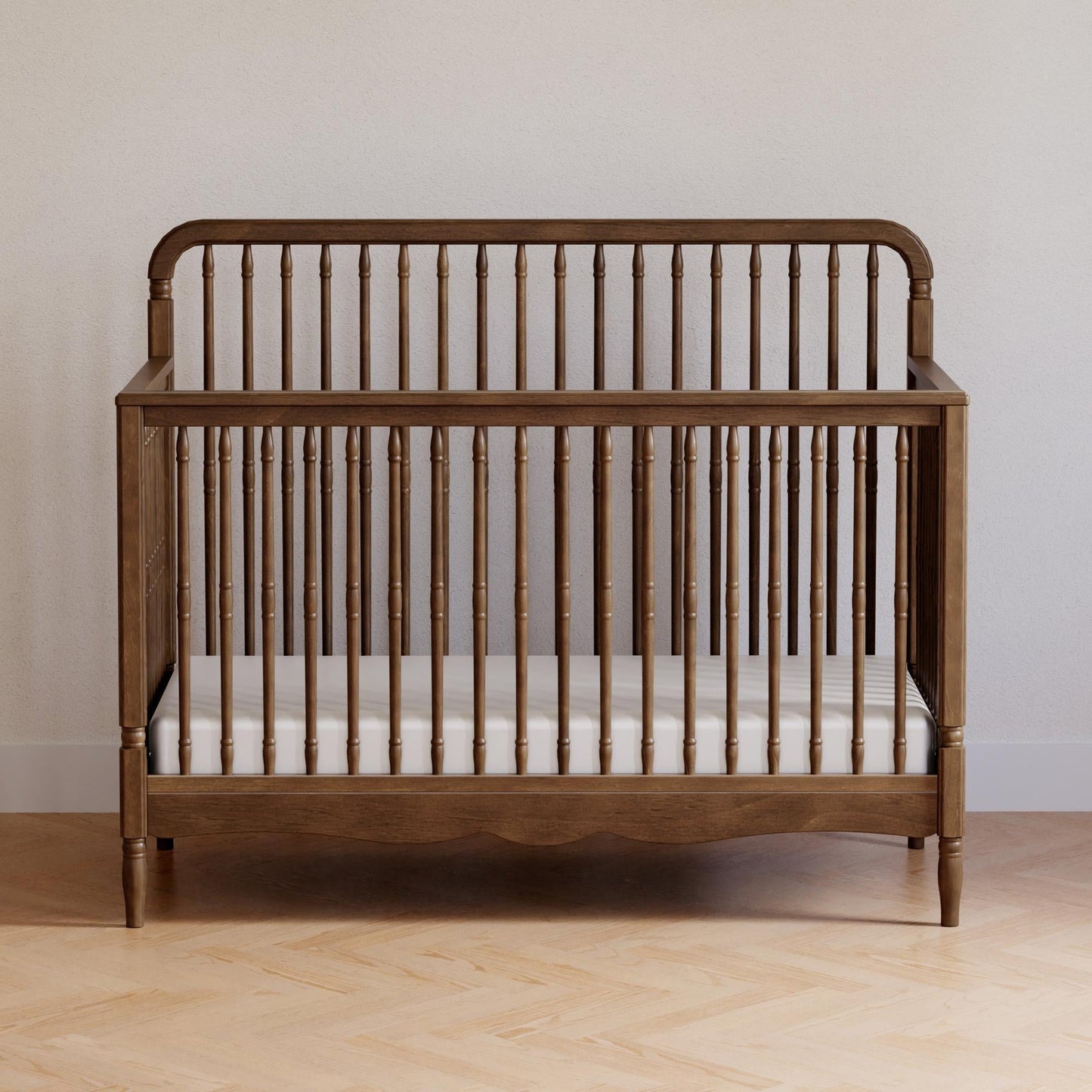 Liberty 4-in-1 Convertible Spindle Crib in Warm White
