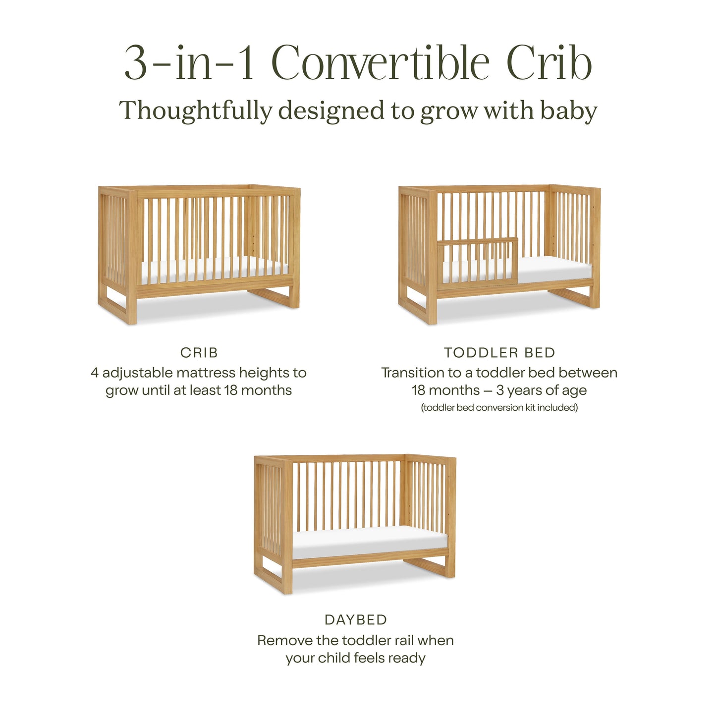 NAMESAKE NANTUCKET 3-IN-1 CONVERTIBLE CRIB WITH TODDLER BED CONVERSION KIT