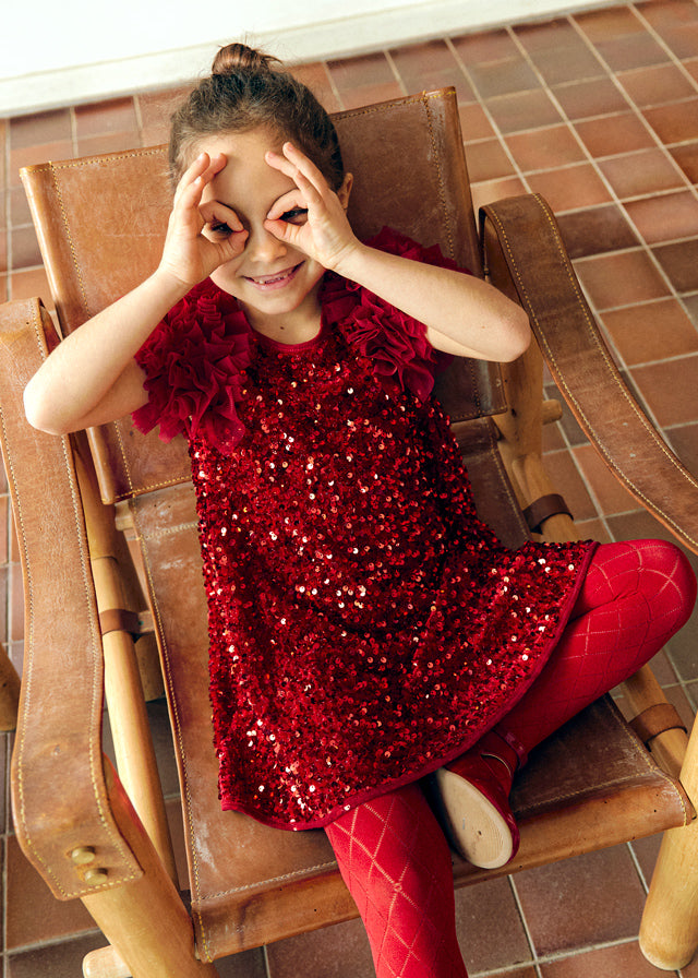 ABEL & LULA GIRL SEQUIN AND TULLE DRESS
