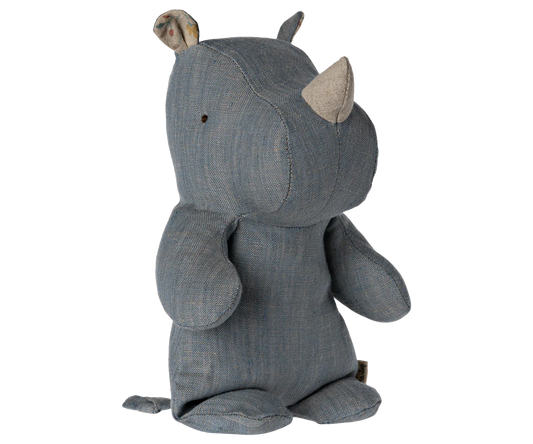 MAILEG SAFARI FRIENDS, SMALL RHINO - BLUE/SAND