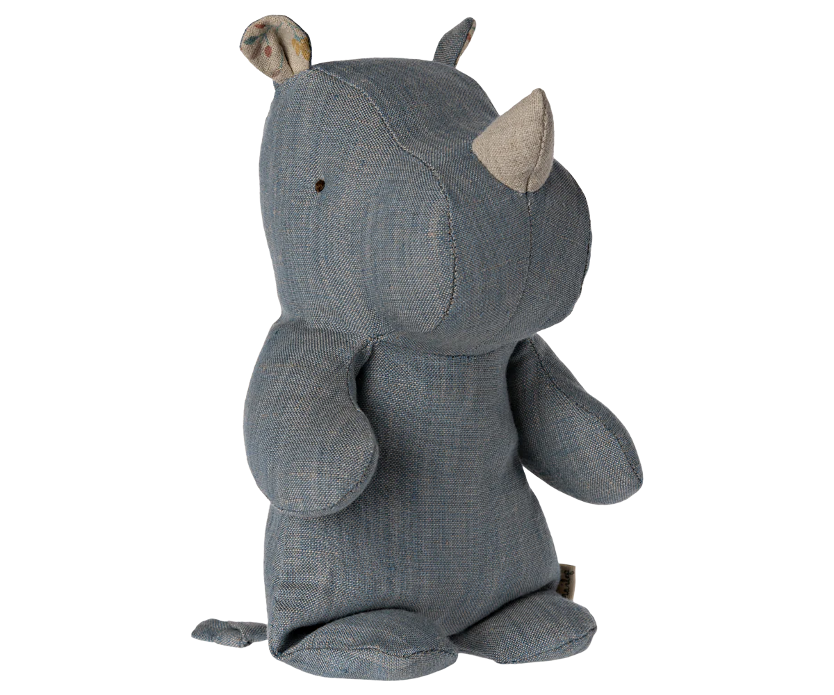 MAILEG SAFARI FRIENDS, SMALL RHINO - BLUE/SAND