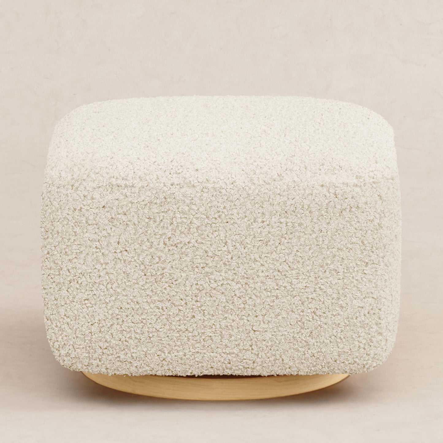 Kiwi Gliding Ottoman in Ivory Boucle w/ Gold Base