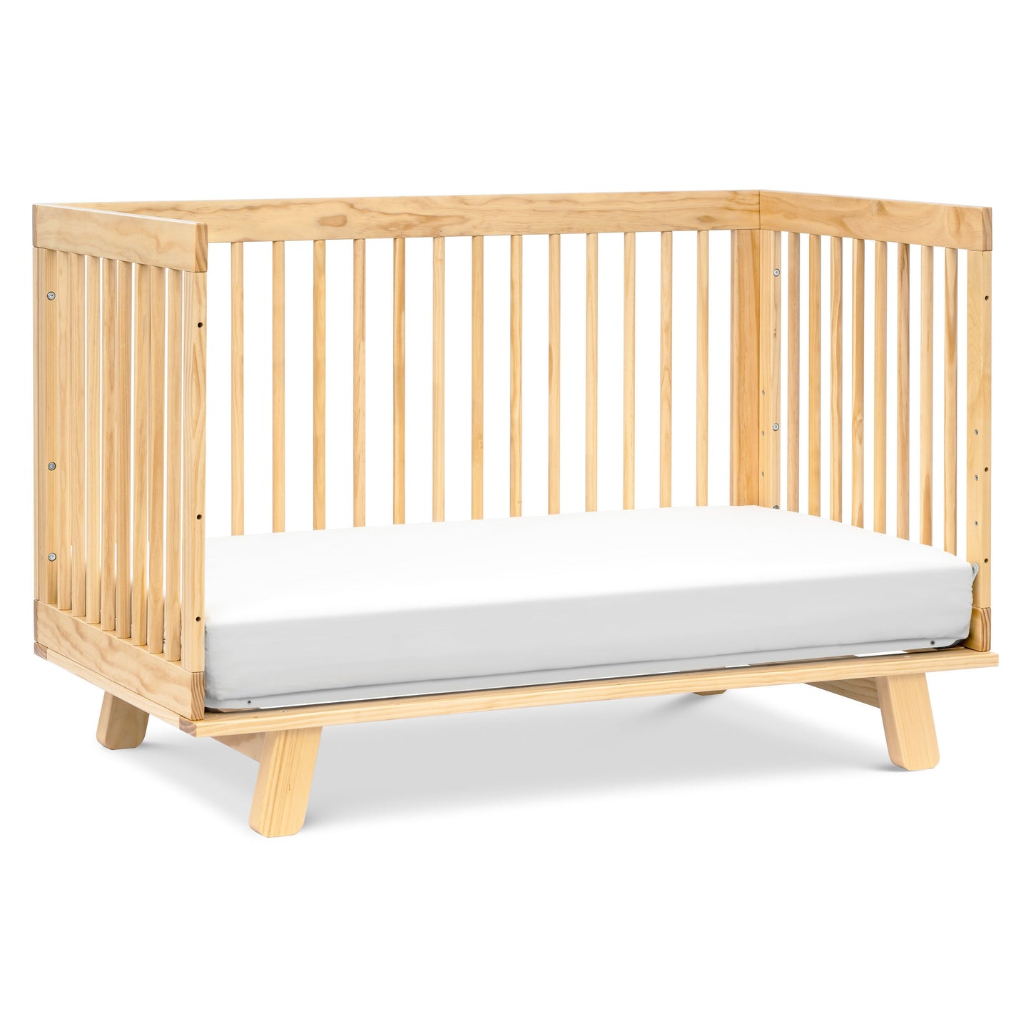 Hudson 3-in-1 Convertible Crib w/ToddlerBedConversionKit in White/Washed Natural