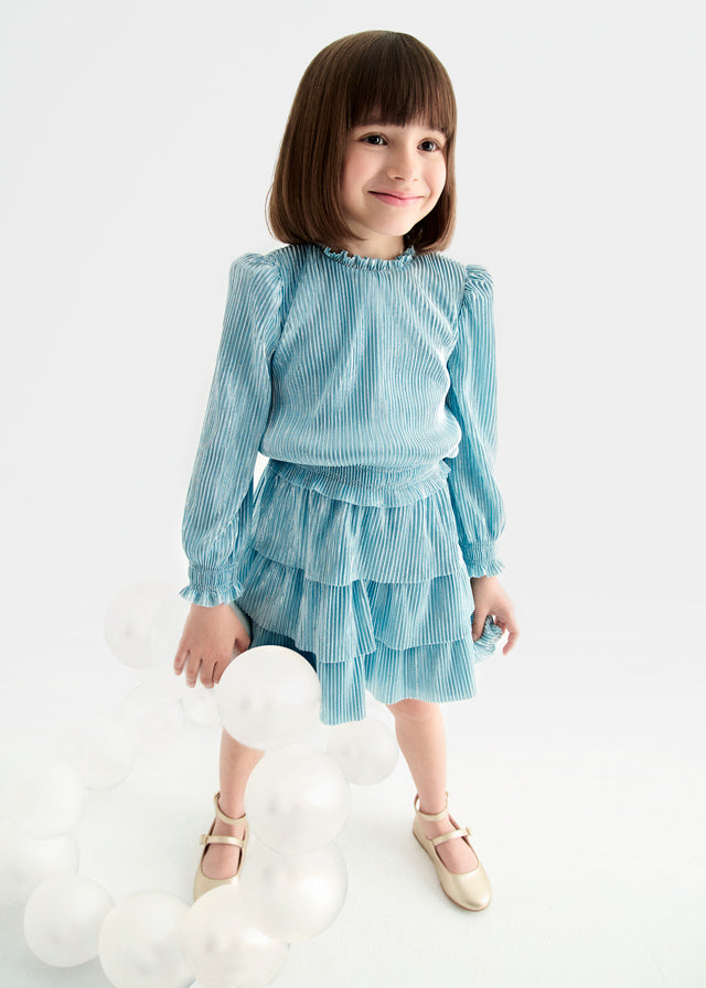 ABEL & LULA GIRL PLEATED KNIT SKIRT SET