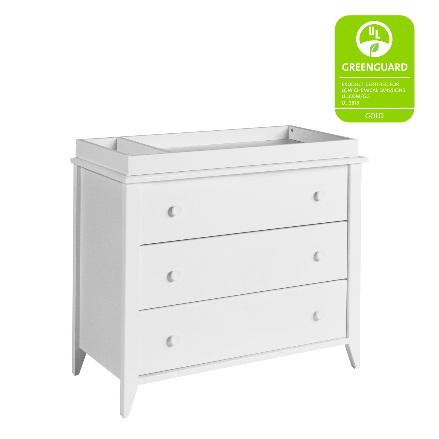 BABYLETTO SPROUT 3-DRAWER CHANGER DRESSER WITH REMOVABLE CHANGING TRAY