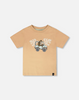 DEUX PAR DEUX ORGANIC COTTON SHORT SLEEVE T-SHIRT BEIGE