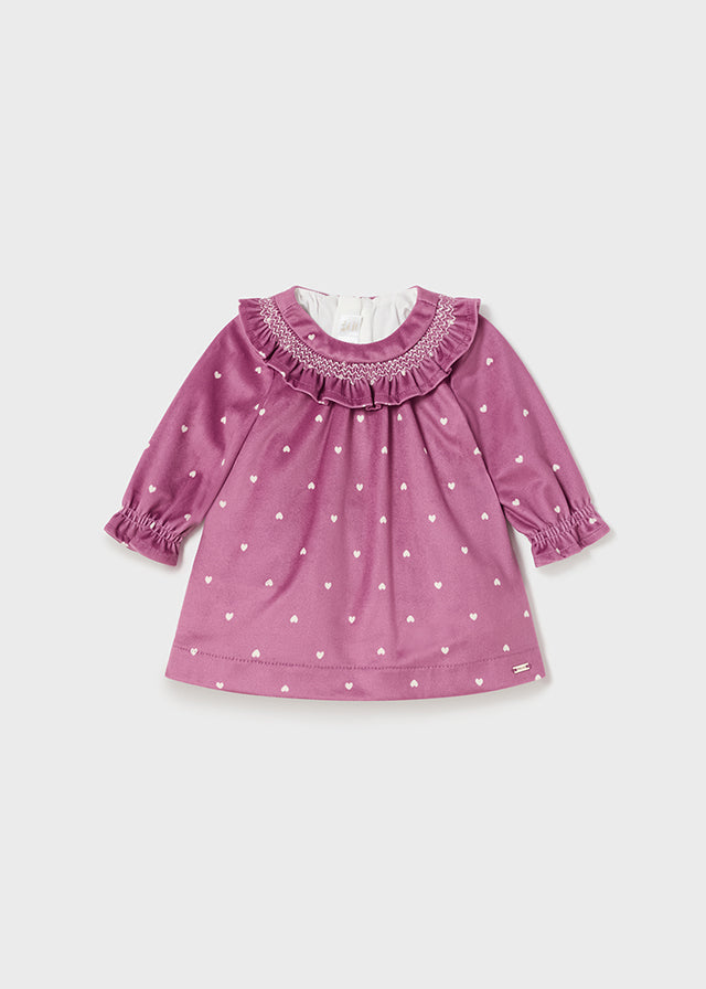 MAYORAL VELVET DRESS MAUVE – Buttercup Baby - Main Image
