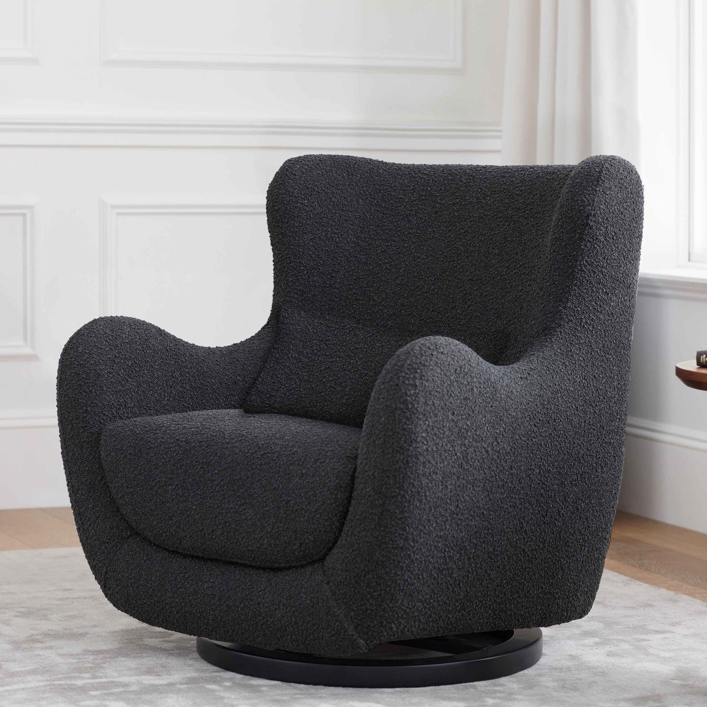 BABYLETTO SOLSTICE SWIVEL GLIDER IN BOUCLE