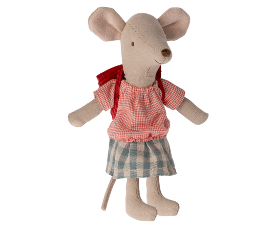 MAILEG TRICYCLE MOUSE, BIG SISTER - RED