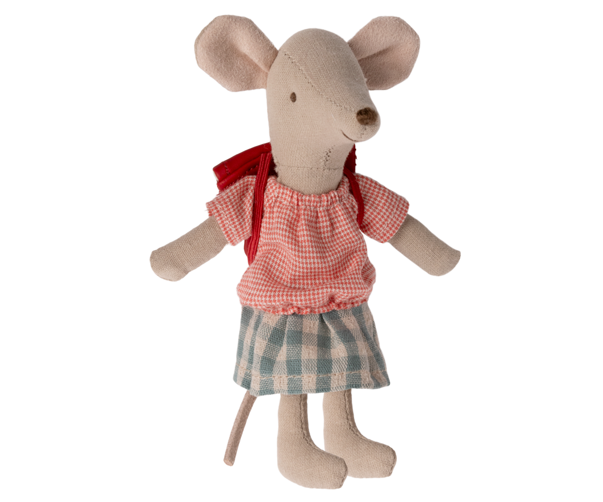 MAILEG TRICYCLE MOUSE, BIG SISTER - RED