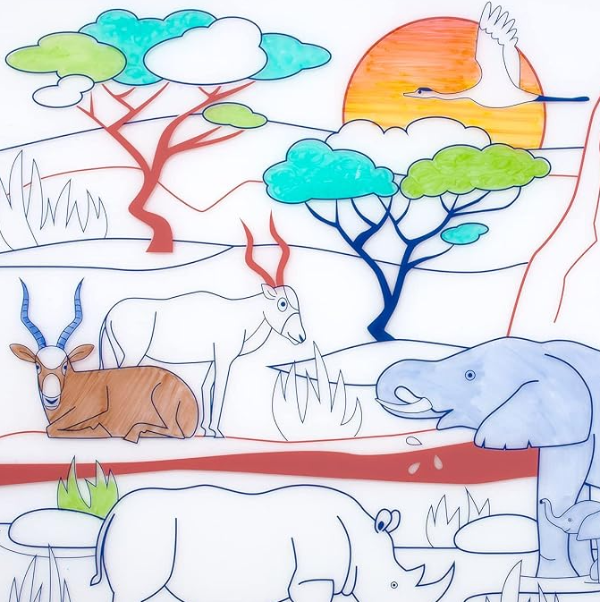 SILICONE COLORING SET AFRICAN SAVANNAH