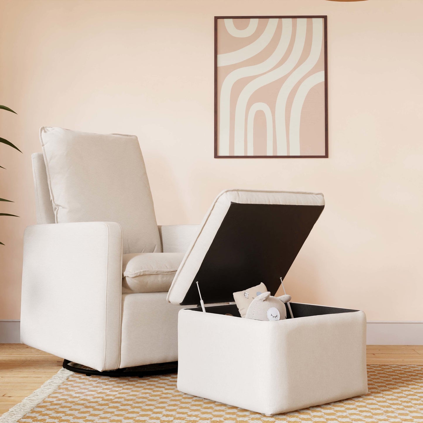 BABYLETTO CALI STORAGE OTTOMAN IN ECO-PERFORMANCE FABRIC | WATER REPELLENT & STAIN RESISTANT