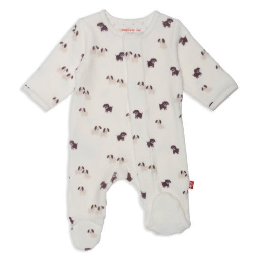 MAGNETIC ME PUPPY LOVE VELOUR FOOTIE