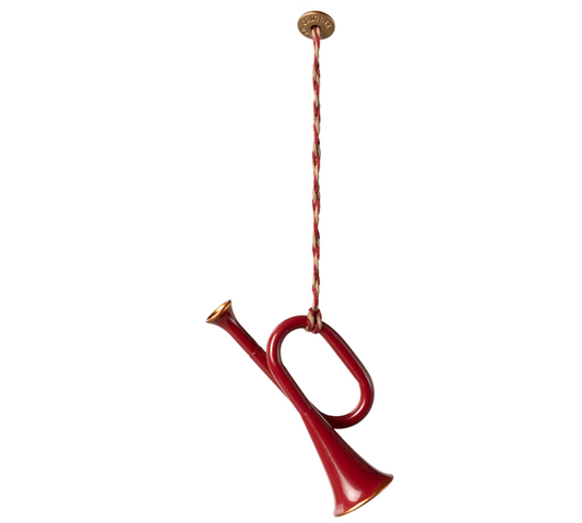 MAILEG METAL ORNAMENT TRUMPET - RED