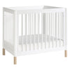 Gelato 4-in-1 Convertible Mini Crib and Twin bed in Natural Walnut Finish with Gold Feet