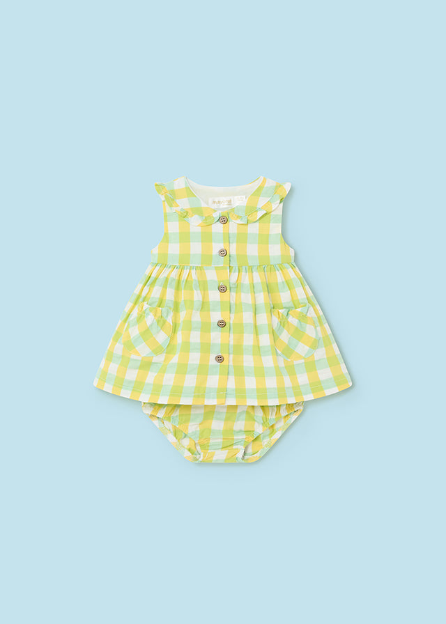 MAYORAL PLAID DRESS WITH BLOOMER SET