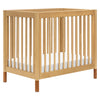 Gelato 4-in-1 Convertible Mini Crib and Twin bed in Natural Walnut Finish with Gold Feet