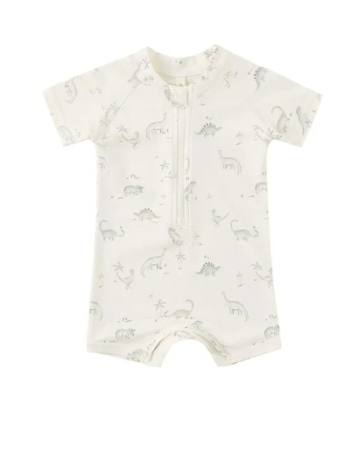 QUINCY MAE ZIP RASHGUARD ONE-PIECE - DINOSAUR