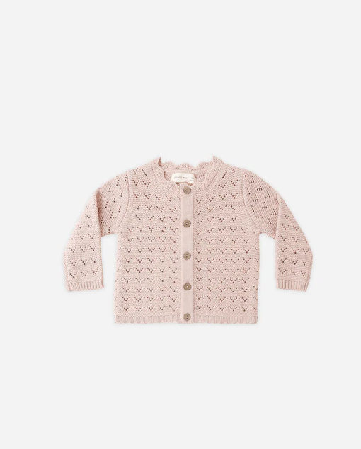 QUINCY MAE SCALLOPED CARDIGAN - BLUSH