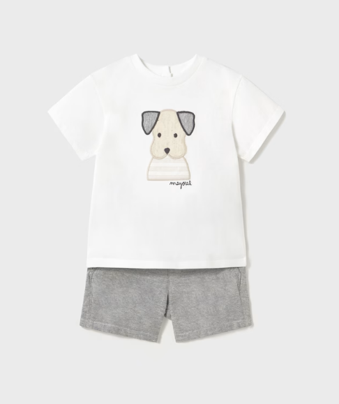 MAYORAL SHORTS AND DOG T SET