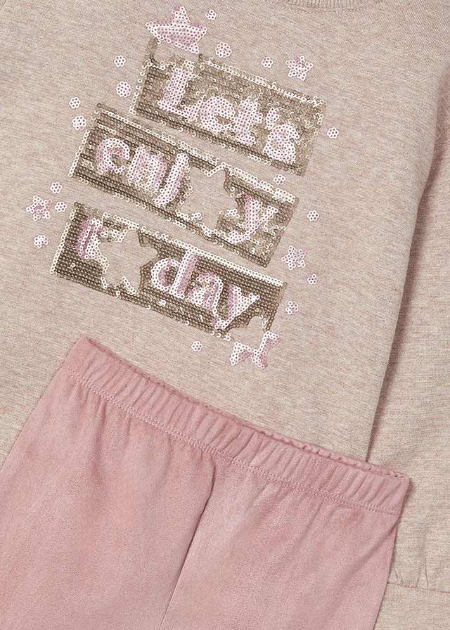 MAYORAL SUEDE LEGGINGS AND SWEATSHIRT SET FOR GIRLS