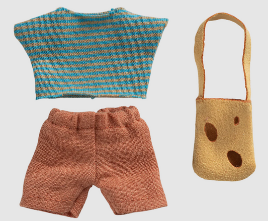 MAILEG CLOTHES AND BAG, LITTLE BROTHER MOUSE