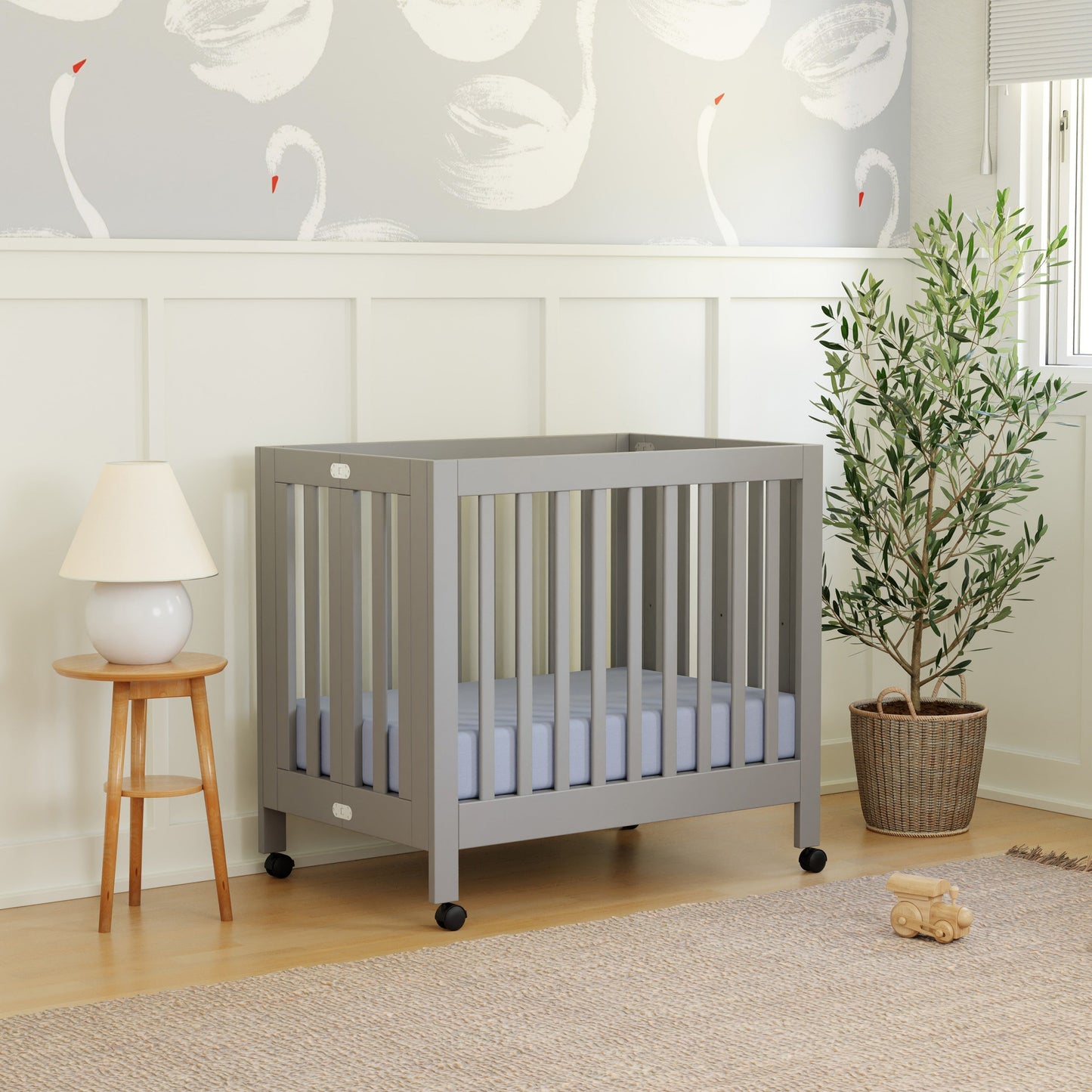 Origami Mini Crib in Light Sage