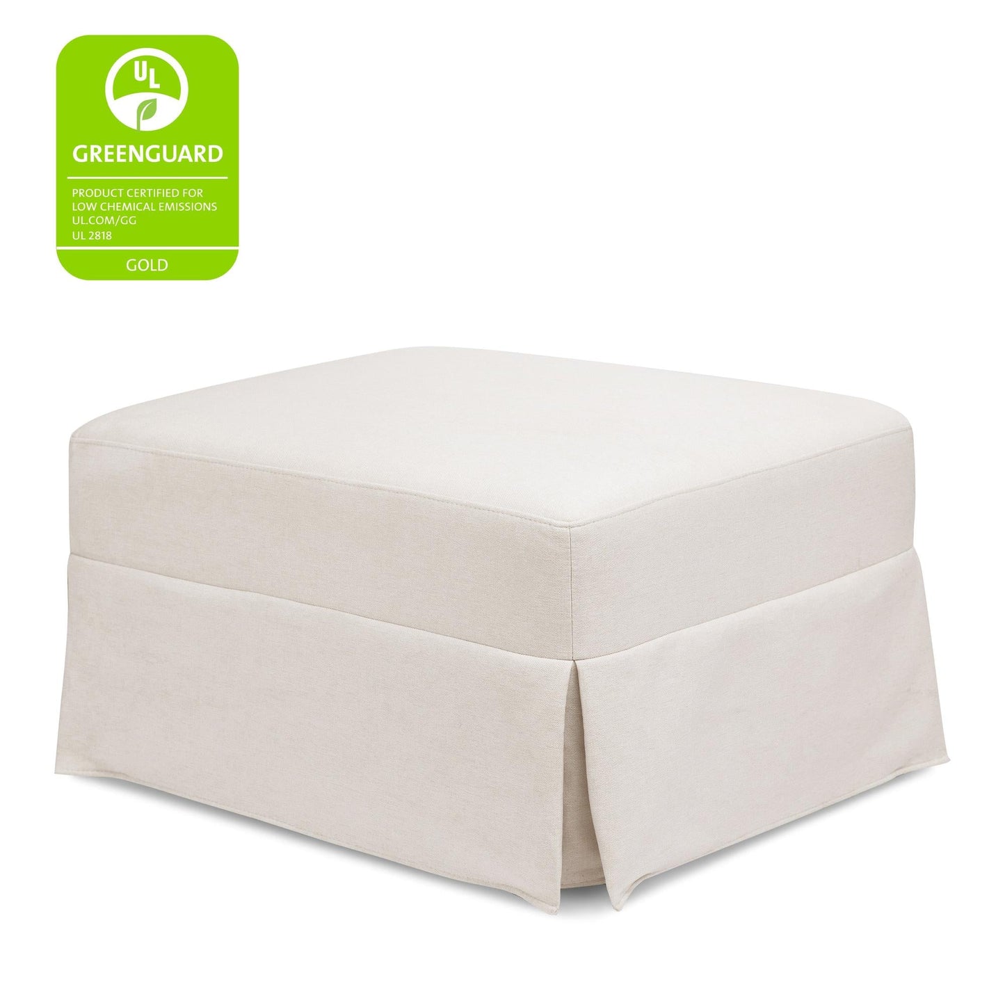 Crawford Gliding Ottoman in Tan Gingham